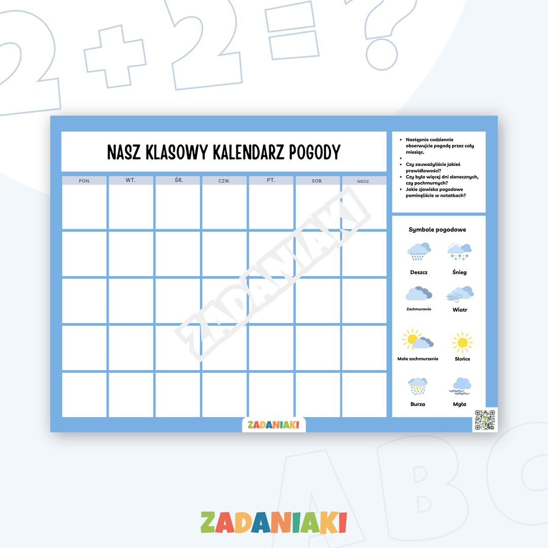 Plakat edukacyjny – Pogoda: Zostań młodym meteorologiem!