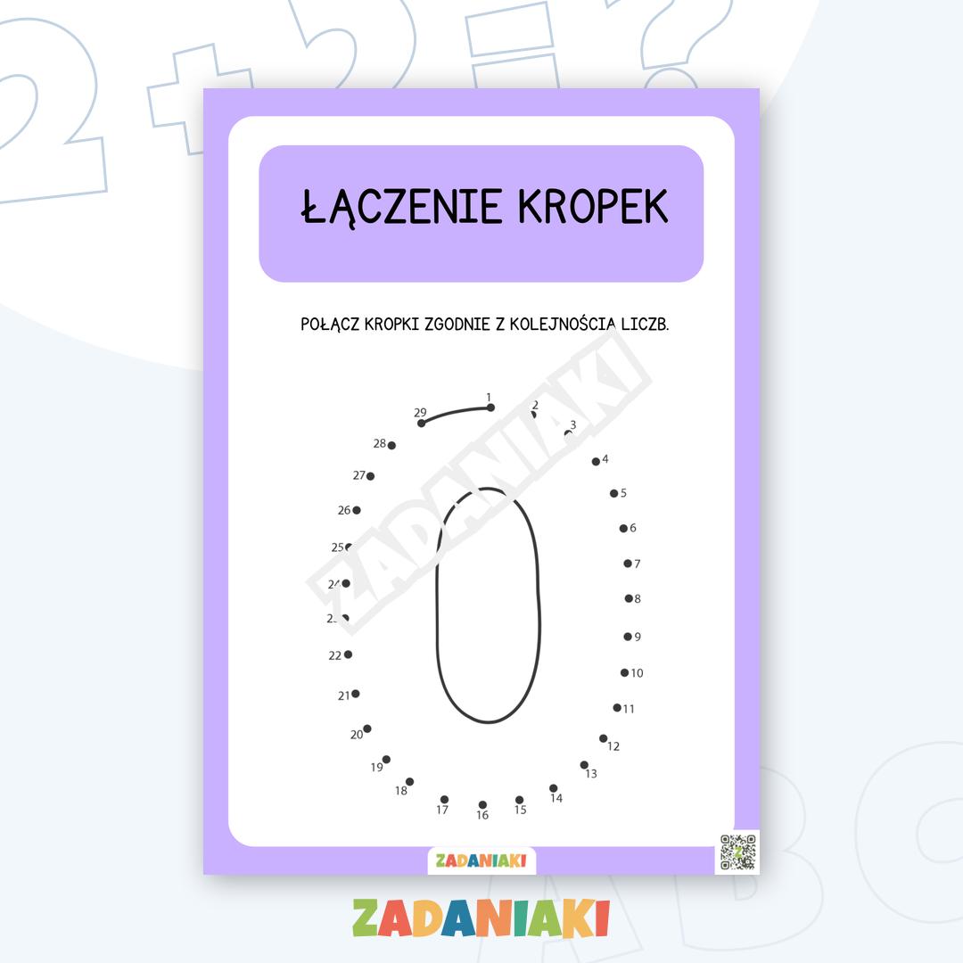 Karty pracy – Łączenie kropek: Odkryj ukryte liczby i ćwicz liczenie