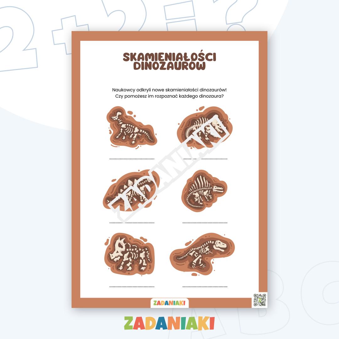 Karta pracy – Skamieniałości dinozaurów: Zostań młodym paleontologiem