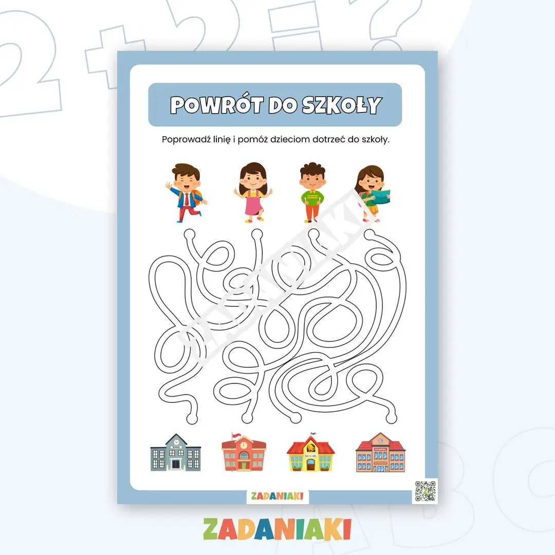 Karta pracy – Powrót do szkoły: Znajdź drogę do budynku