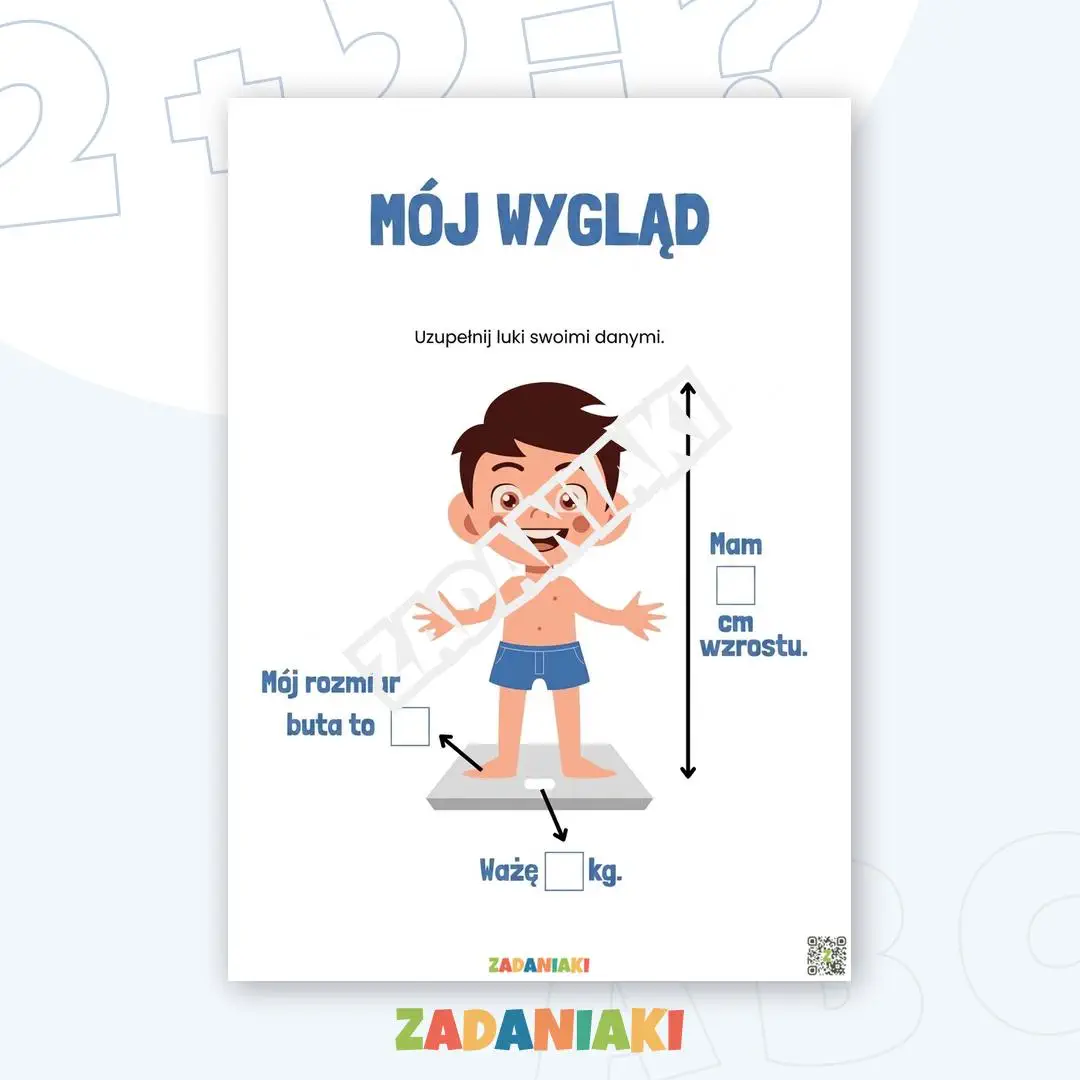 Karta pracy – Mój wygląd: odkrywamy własne wymiary!