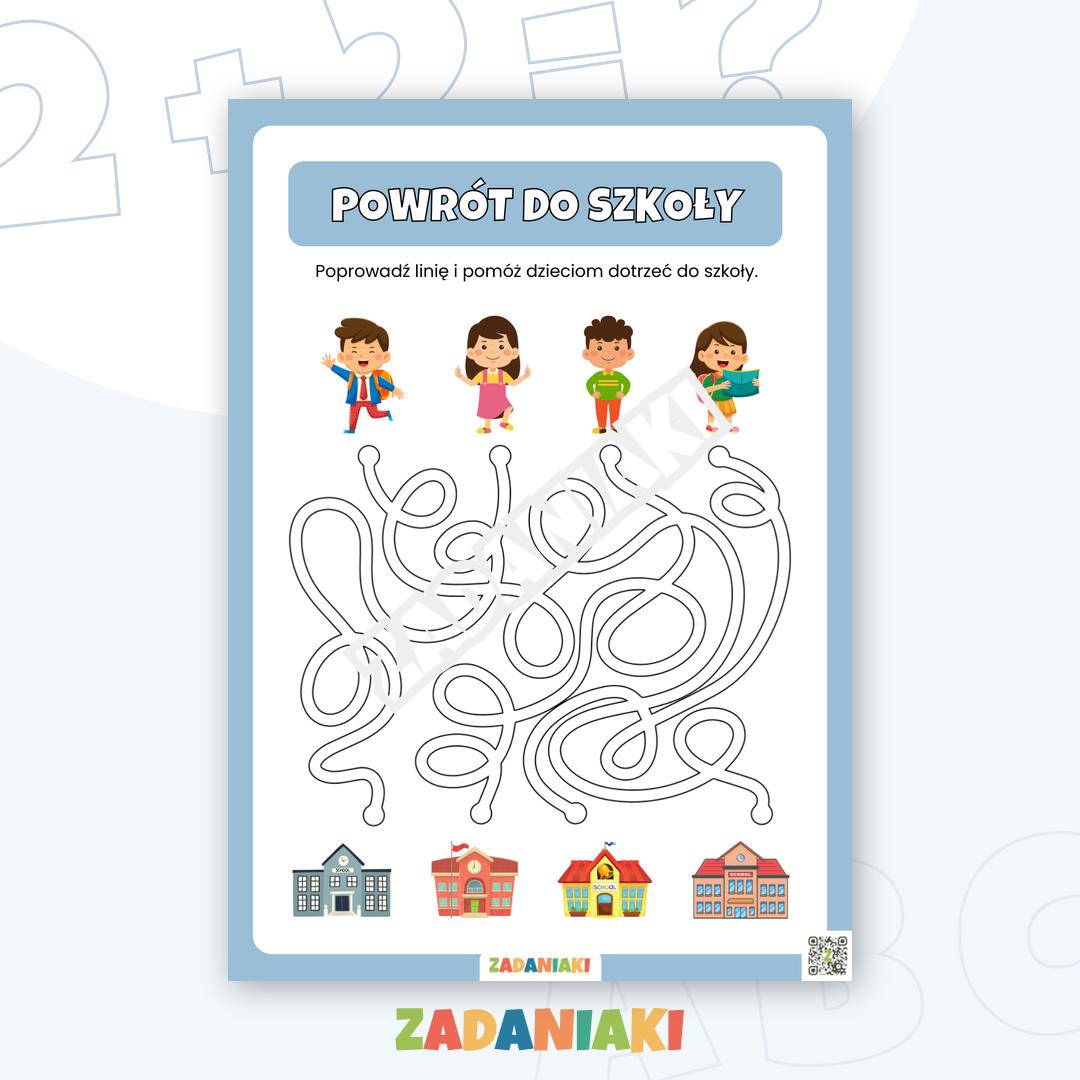 Karta pracy – Powrót do szkoły: Znajdź właściwą drogę