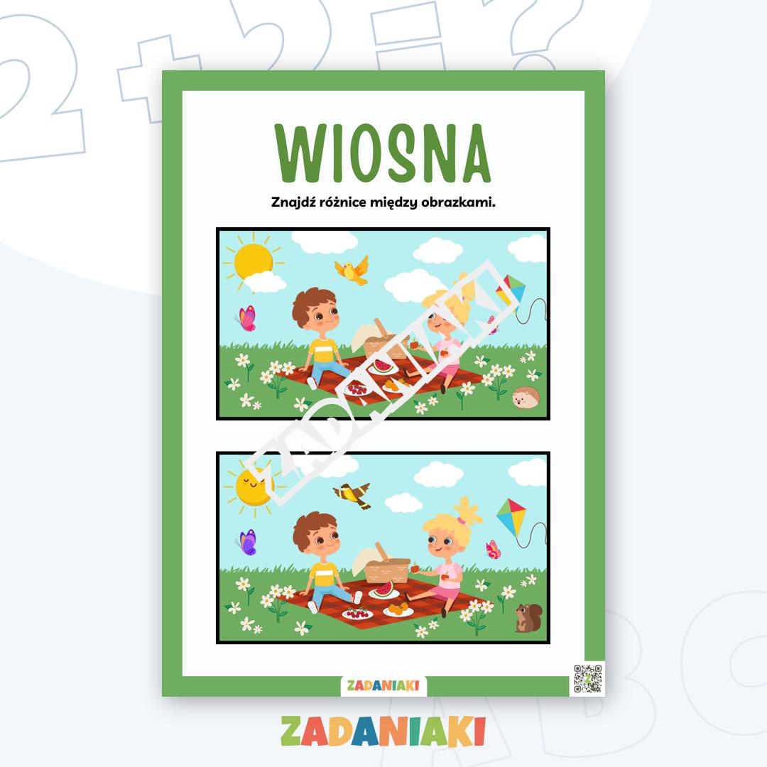 Karta pracy – Wiosenny piknik: Znajdź różnice i trenuj spostrzegawczość