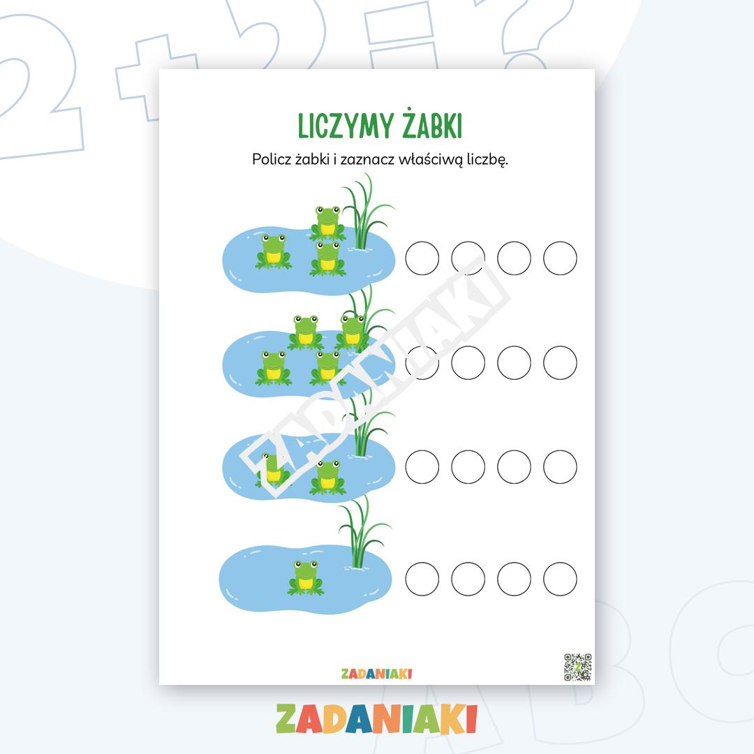 Karty pracy – Liczenie 1–4: Pierwsze zadania matematyczne