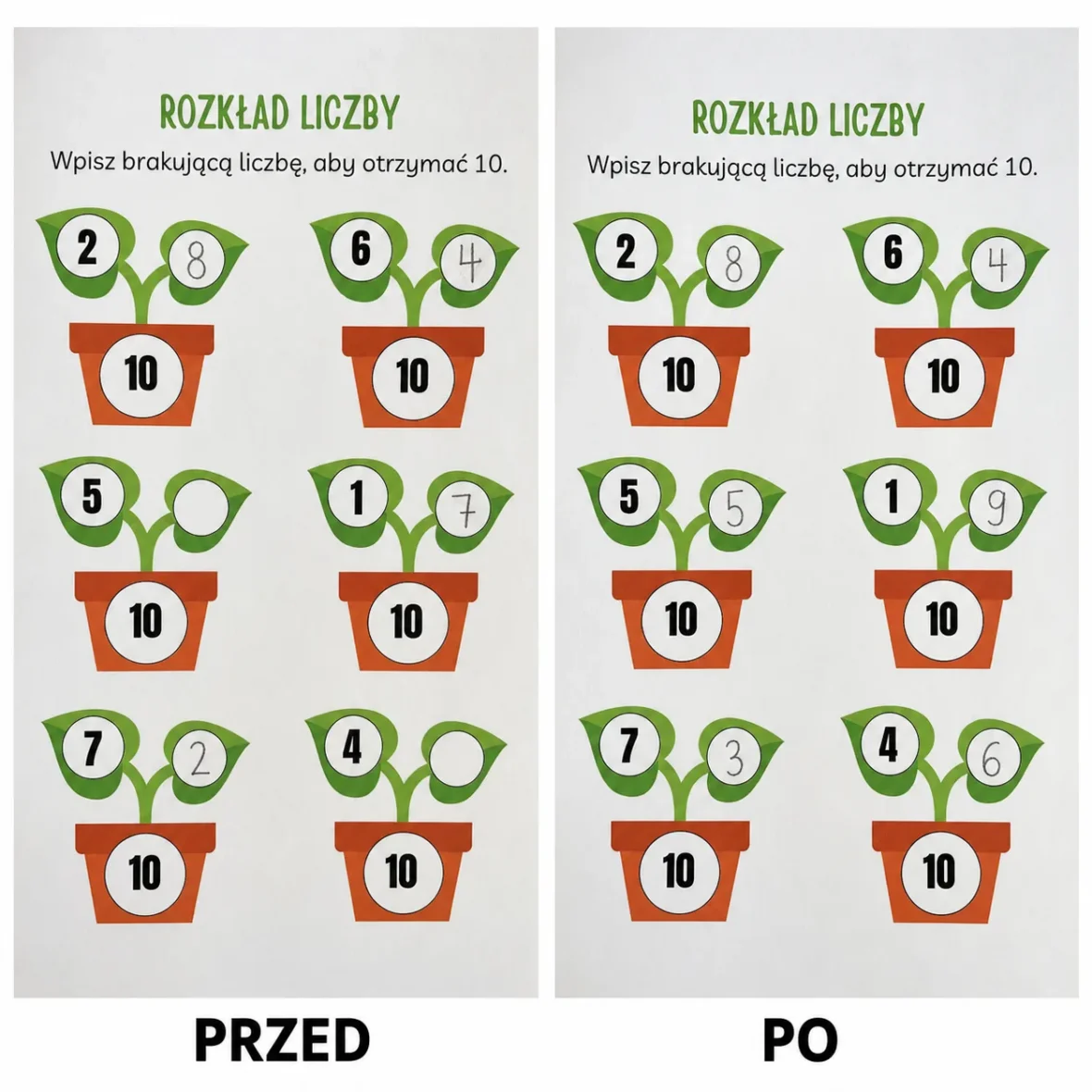 Przed i po – rozkład liczby 10