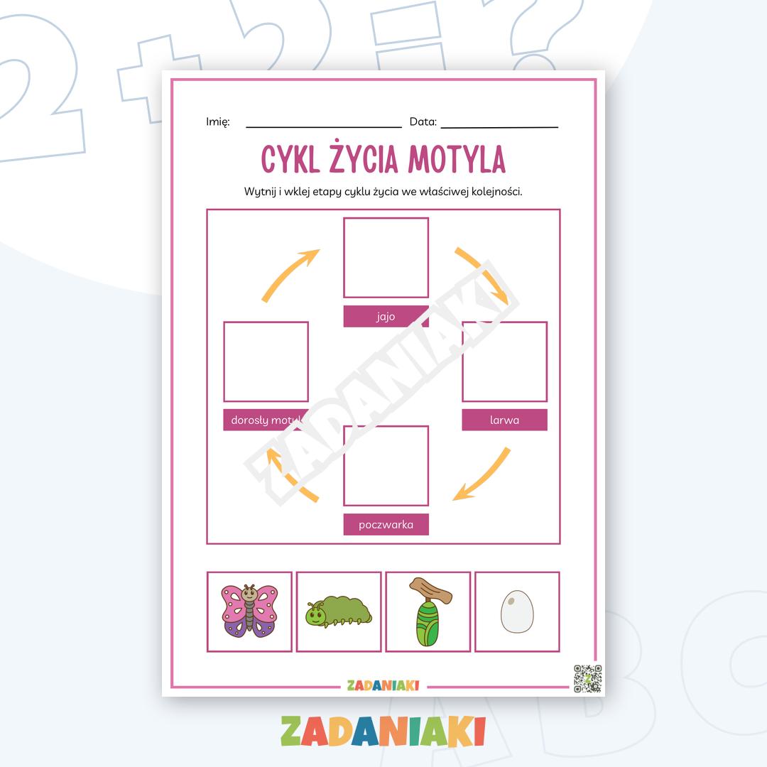 Karty pracy – Cykl życia motyla: Poznaj tajemnice przyrody