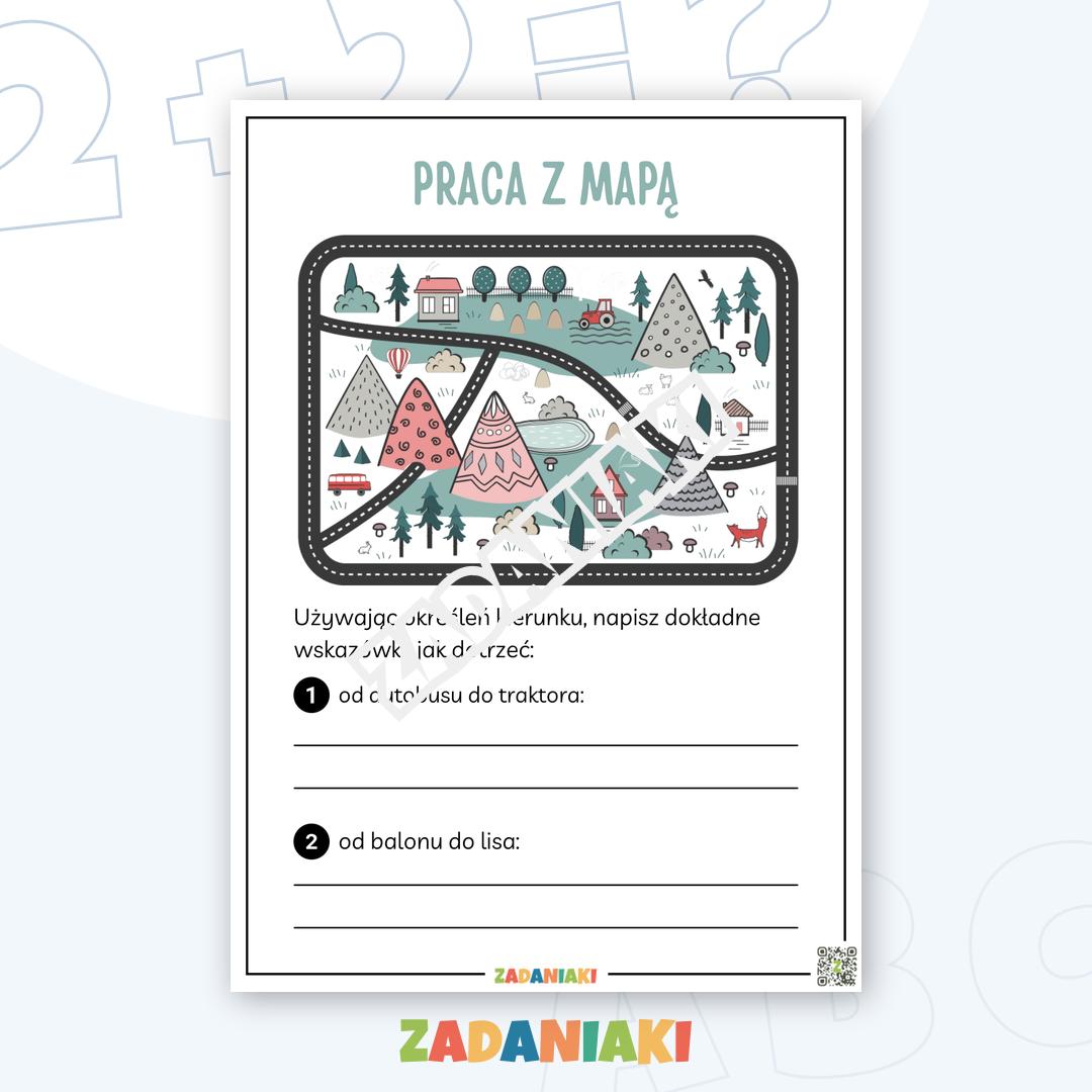 Karty pracy – Praca z mapą: Ćwiczymy orientację przestrzenną