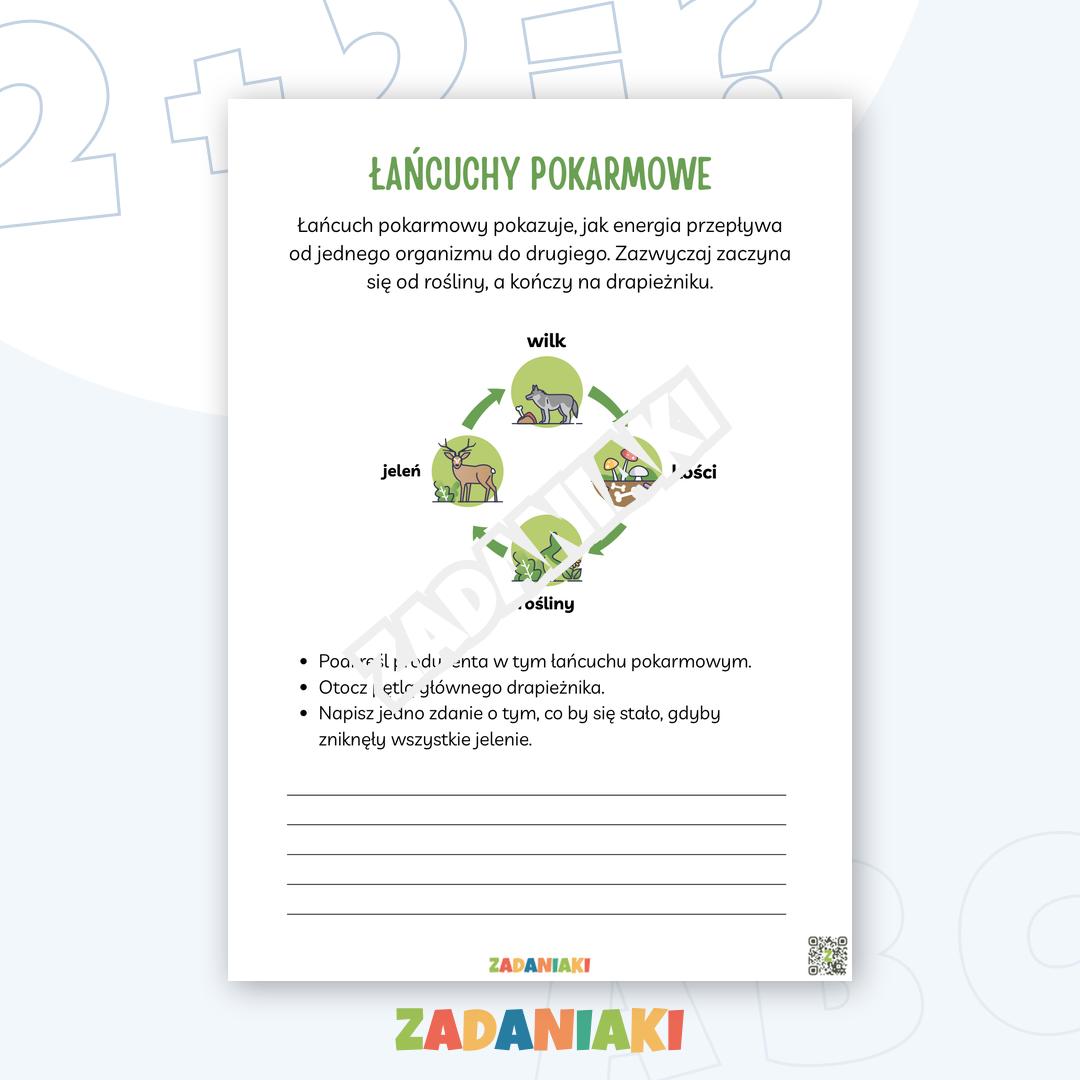 Karta pracy – Przyroda: Łańcuchy pokarmowe i przepływ energii