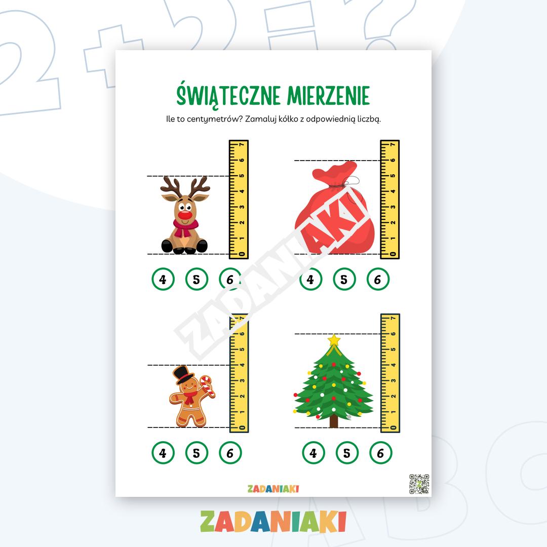 Karta pracy – Świąteczne mierzenie: Wesołe wprowadzanie do matematyki