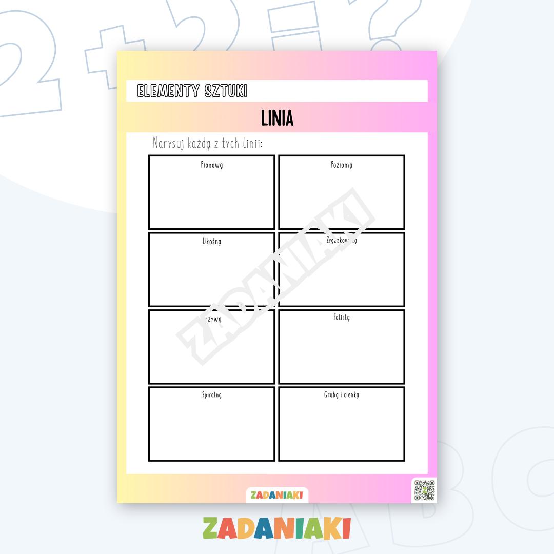 Karta pracy – Elementy sztuki: Linia dla najmłodszych