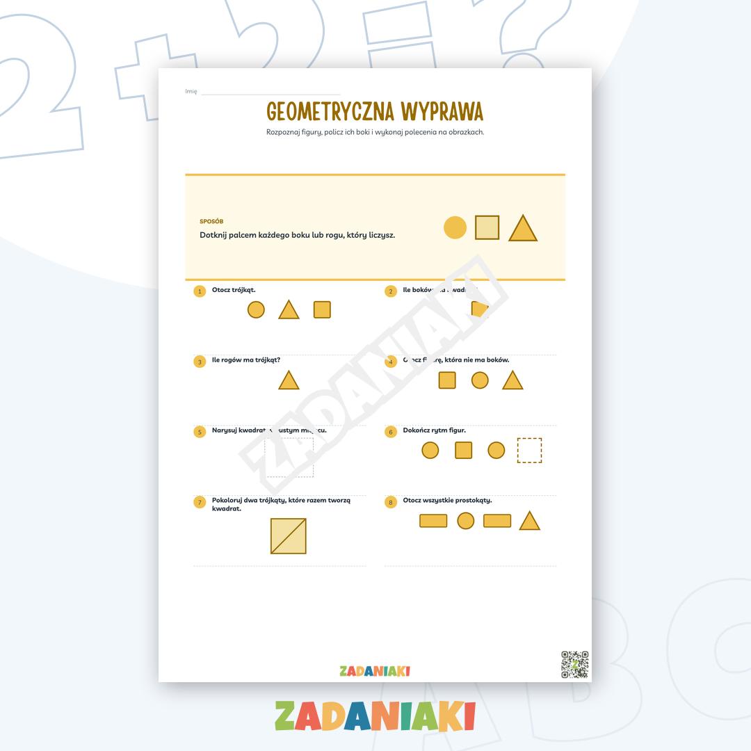 Zeszyt ćwiczeń – Geometria: Figury, symetria i orientacja przestrzenna