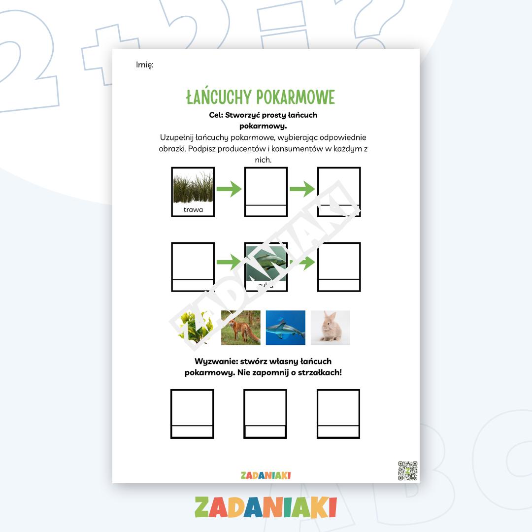 Karta pracy – Łańcuchy pokarmowe: Odkryj zależności w ekosystemie