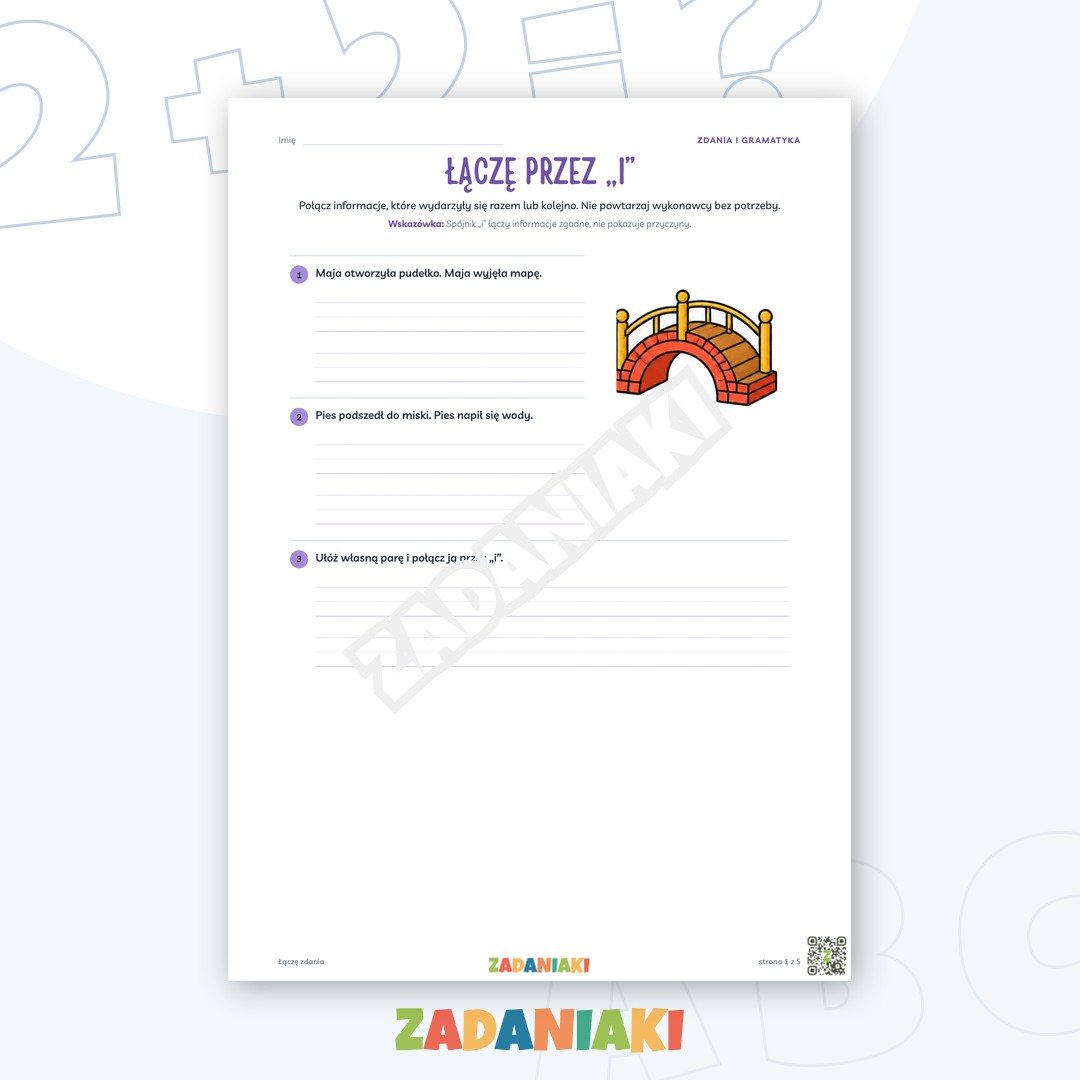 Zeszyt ćwiczeń – Łączę zdania: Buduję poprawne zdania