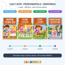 Przedszkole i zerówka, cały rok: wszystkie 4 etapy zeszytów PDF Zadaniaki
