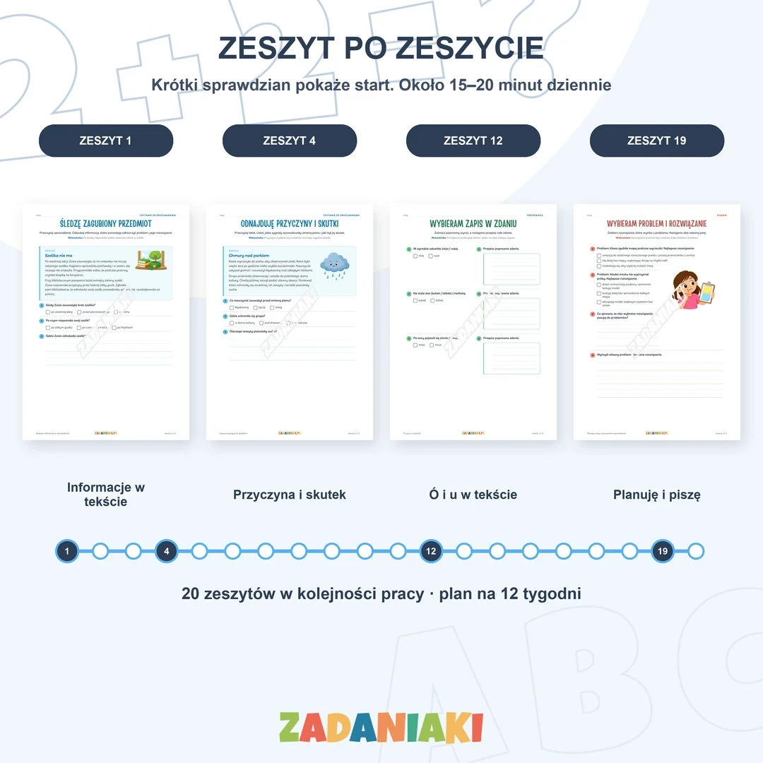 Klasa 2, etap 2: Czytam ze zrozumieniem i piszę poprawnie – zeszyt po zeszycie