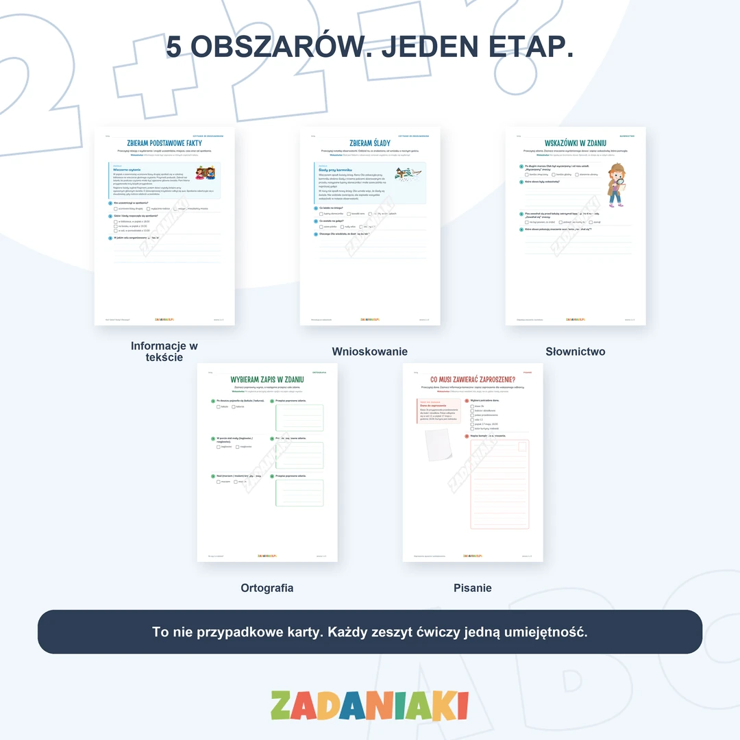 Klasa 2, etap 2: Czytam ze zrozumieniem i piszę poprawnie – obszary