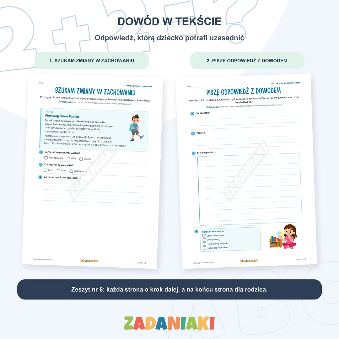 Klasa 2, etap 2: Czytam ze zrozumieniem i piszę poprawnie – Dowód w tekście