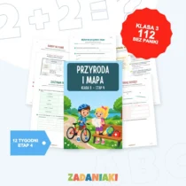 Klasa 3, etap 4: Przyroda, mapa Polski i bezpieczeństwo – okładka i przykładowe karty pracy