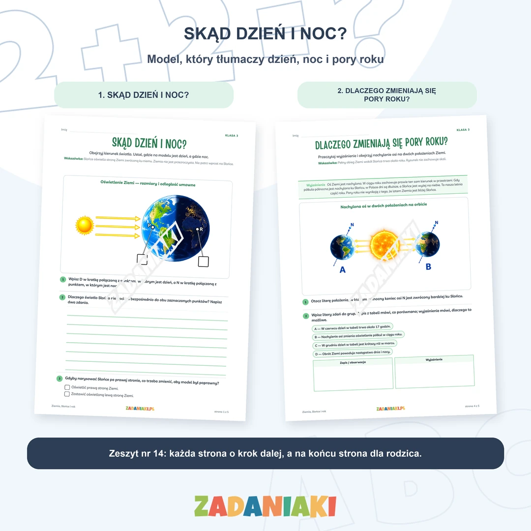 Klasa 3, etap 4: Gotowy do klasy 4 – Skąd dzień i noc?