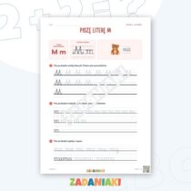 Zeszyt ćwiczeń – Litery M i T: Uczę się pisma pisanego (klasa 1) — przykładowa karta pracy 1
