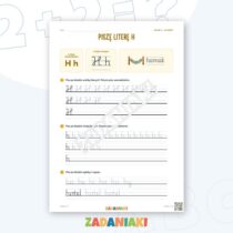 Zeszyt ćwiczeń – Litery H i C: Uczę się pisma pisanego (klasa 1) — przykładowa karta pracy 1