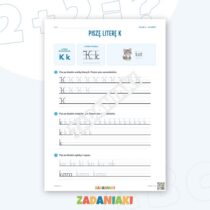 Zeszyt ćwiczeń – Litery K i L: Uczę się pisma pisanego (klasa 1) — przykładowa karta pracy 1