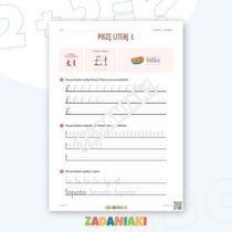 Zeszyt ćwiczeń – Litery Ł i Y: Uczę się pisma pisanego (klasa 1) — przykładowa karta pracy 1