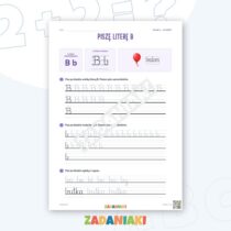 Zeszyt ćwiczeń – Litery B i G: Uczę się pisma pisanego (klasa 1) — przykładowa karta pracy 1