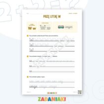 Zeszyt ćwiczeń – Litery W i Z: Uczę się pisma pisanego (klasa 1) — przykładowa karta pracy 1