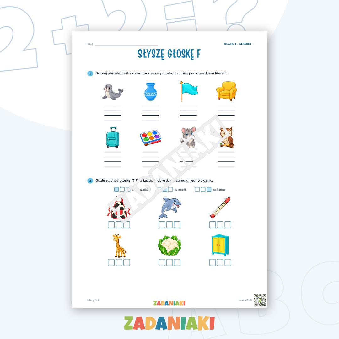 Zeszyt ćwiczeń – Litery F i Ż: Uczę się pisma pisanego (klasa 1) — podgląd 2