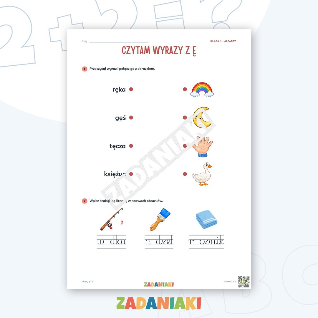 Zeszyt ćwiczeń – Litery Ę i Ą: Uczę się pisma pisanego (klasa 1) — podgląd 2