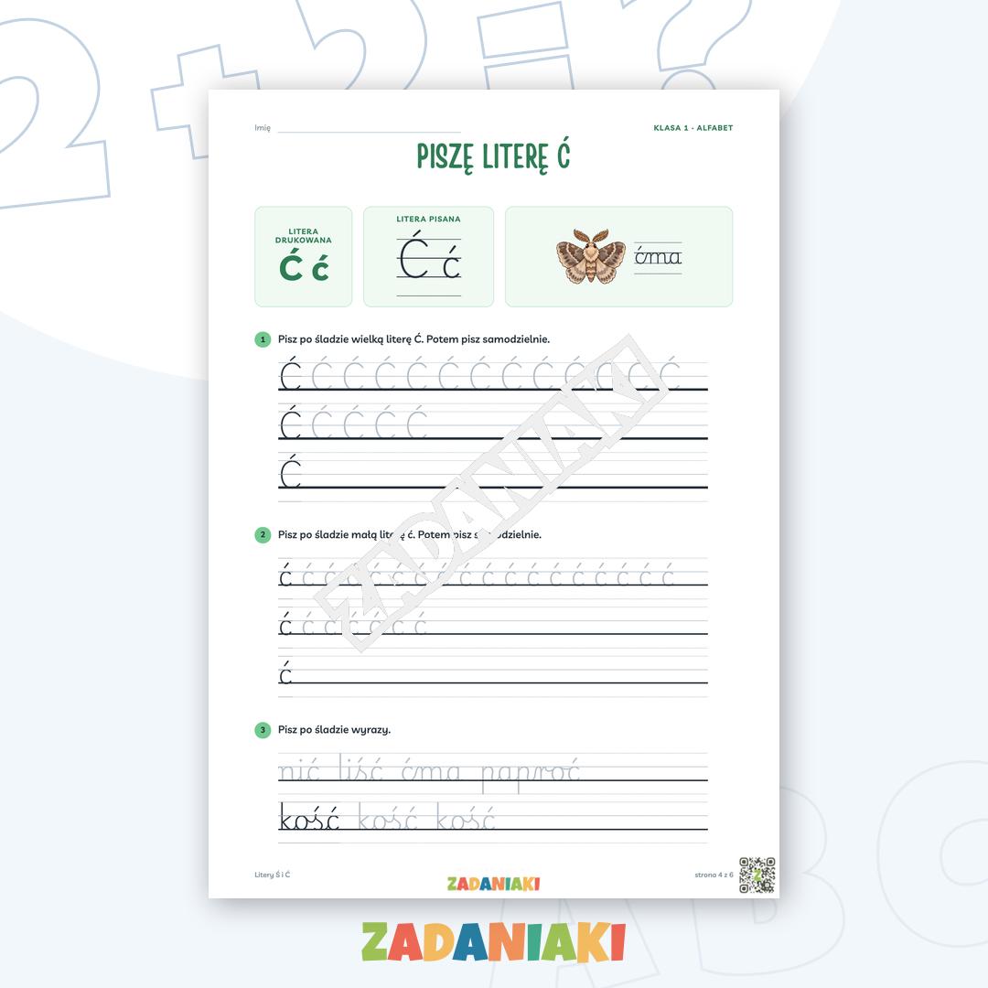 Zeszyt ćwiczeń – Litery Ś i Ć: Uczę się pisma pisanego (klasa 1) — podgląd 4
