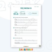 Zeszyt ćwiczeń – Dwuznaki Ch i Sz: Piszę dwuznaki pismem pisanym (klasa 1) — przykładowa karta pracy 1