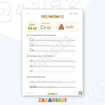 Zeszyt ćwiczeń – Dwuznaki Cz i Rz: Piszę dwuznaki pismem pisanym (klasa 1) — przykładowa karta pracy 1
