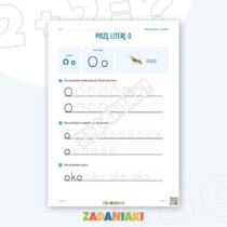 Zeszyt ćwiczeń – Litery O i A: Poznaję litery drukowane (5–6 lat) — przykładowa karta pracy 1
