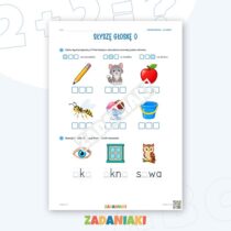 Zeszyt ćwiczeń – Litery O i A: Poznaję litery drukowane (5–6 lat) — przykładowa karta pracy 2