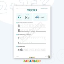 Zeszyt ćwiczeń – Litery R i S: Poznaję litery drukowane (5–6 lat) — przykładowa karta pracy 1