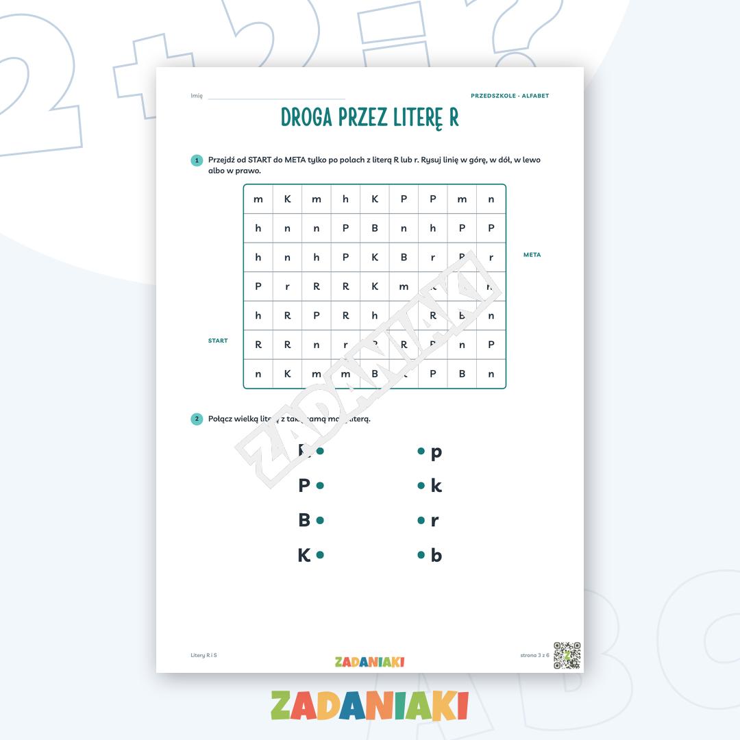 Zeszyt ćwiczeń – Litery R i S: Poznaję litery drukowane (5–6 lat) — podgląd 3