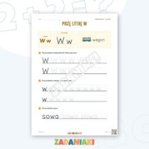 Zeszyt ćwiczeń – Litery W i Z: Poznaję litery drukowane (5–6 lat) — przykładowa karta pracy 1