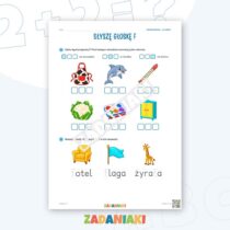 Zeszyt ćwiczeń – Litery F i Ż: Poznaję litery drukowane (5–6 lat) — przykładowa karta pracy 2