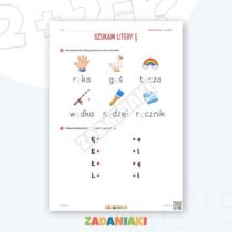 Zeszyt ćwiczeń – Litery Ę i Ą: Poznaję litery drukowane (5–6 lat) — przykładowa karta pracy 2