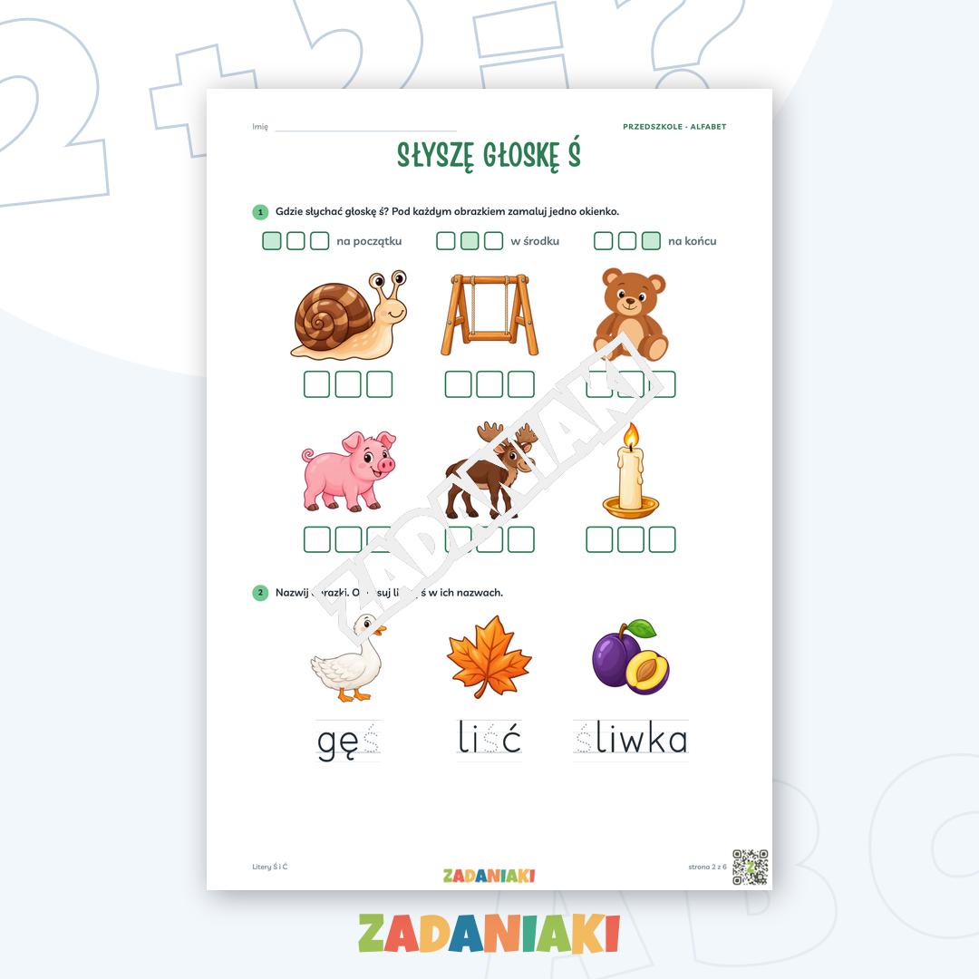 Zeszyt ćwiczeń – Litery Ś i Ć: Poznaję litery drukowane (5–6 lat) — podgląd 2