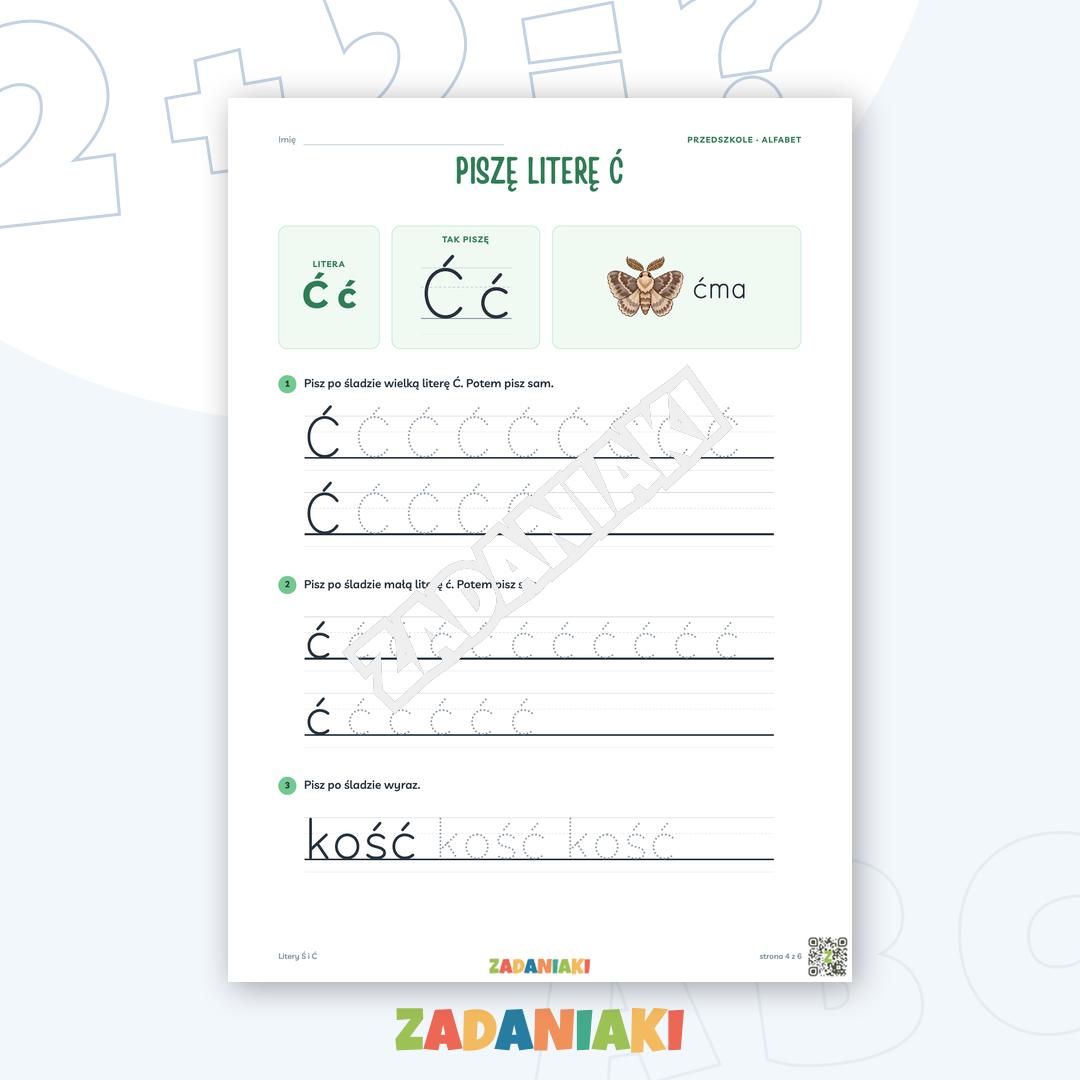 Zeszyt ćwiczeń – Litery Ś i Ć: Poznaję litery drukowane (5–6 lat) — podgląd 4
