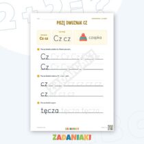 Zeszyt ćwiczeń – Dwuznaki Cz i Rz: Poznaję dwuznaki (5–6 lat) — przykładowa karta pracy 1