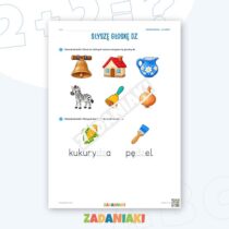 Zeszyt ćwiczeń – Dwuznaki Dz i Dź: Poznaję dwuznaki (5–6 lat) — przykładowa karta pracy 2