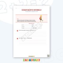 Zeszyt ćwiczeń – Szukam informacji w tekście i tabeli: odczytuj konkretne dane bez zgadywania — przykładowa karta pracy 1