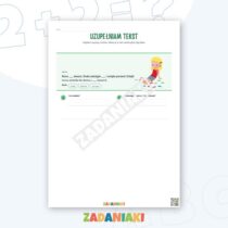 Zeszyt ćwiczeń – Uzupełniam krótki tekst: dobieraj wyrazy pasujące znaczeniem i formą — przykładowa karta pracy 1