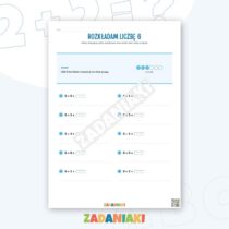 Zeszyt ćwiczeń – Rozkładam liczby od 6 do 20: buduj liczby z dwóch części i zauważaj różne rozkłady — przykładowa karta pracy 1
