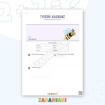 Zeszyt ćwiczeń – Kalendarz, czas i zakupy: odczytuj plan, zegar oraz proste ceny — przykładowa karta pracy 1