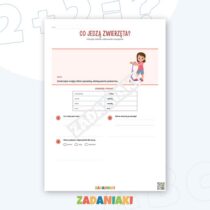Zeszyt ćwiczeń – Zwierzęta i ich środowiska: łącz zwierzęta z pokarmem, środowiskiem i przystosowaniem — przykładowa karta pracy 2